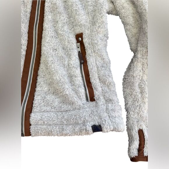 L.L.Bean Women's Grey & Brown Sherpa Fleece Jacket Size Small - Picture 3 of 9